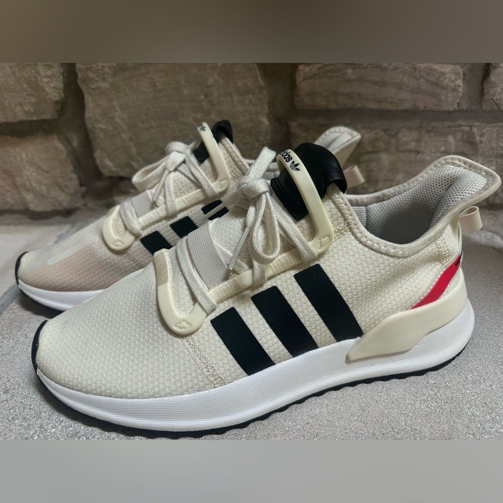 Adidas Beige and Black Athletic Shoes